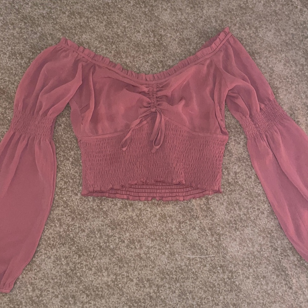 Mauve Off the Shoulder Blouse